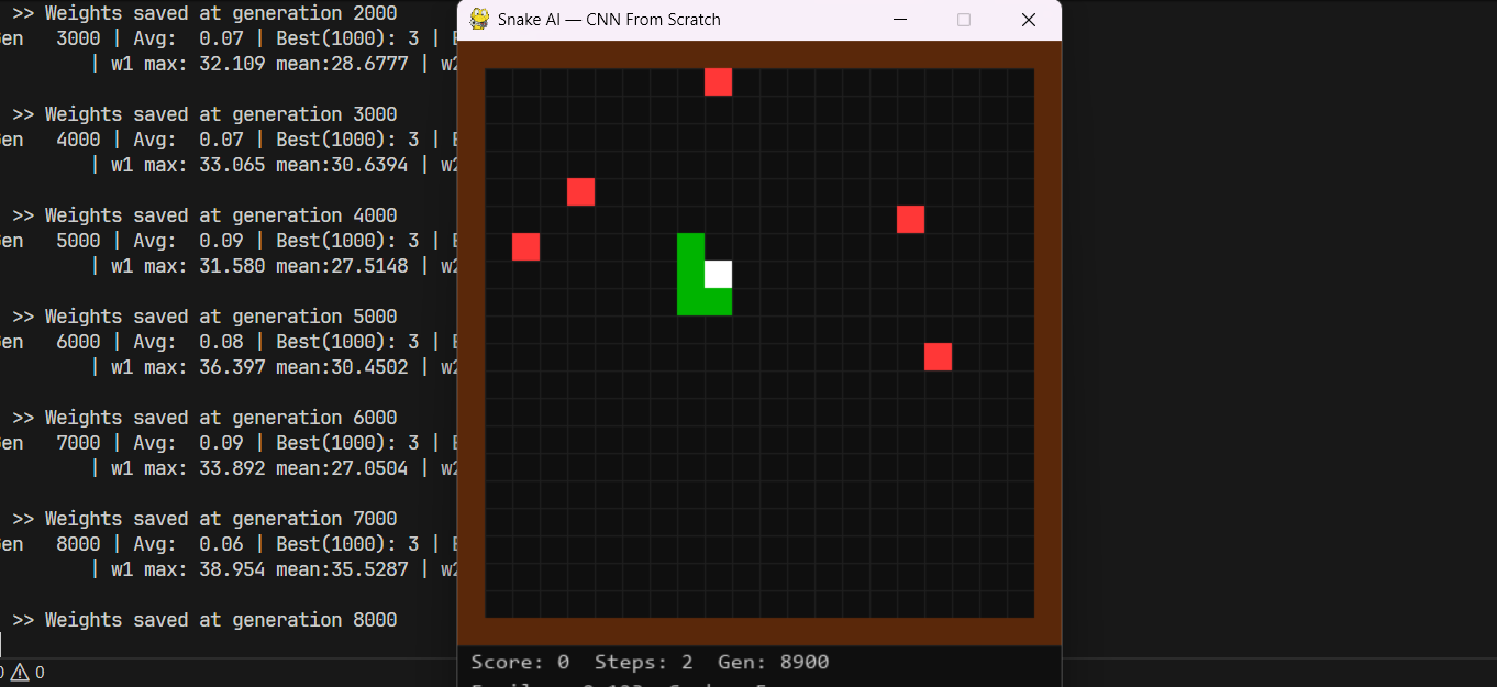 Snake AI — a reinforcement learning agent learning to play Snake